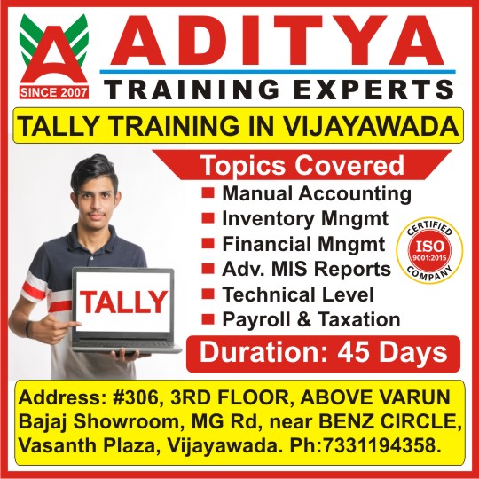 Tally Course in Vijayawada, Best Tally Training Institute in Vijayawada - Aditya Training Experts